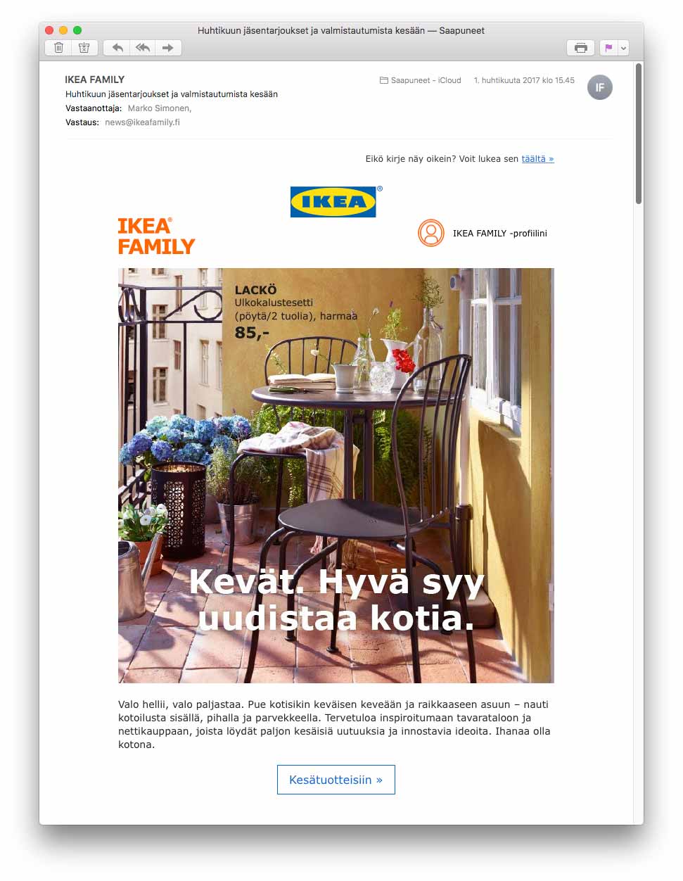 IKEA FAMILY -uutiskirje